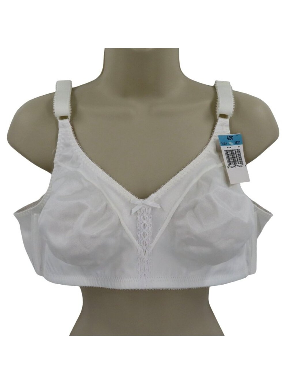 Bali 42C Double Support Wirefree Bra 3820 Wireless Unlined White No Wire NEW